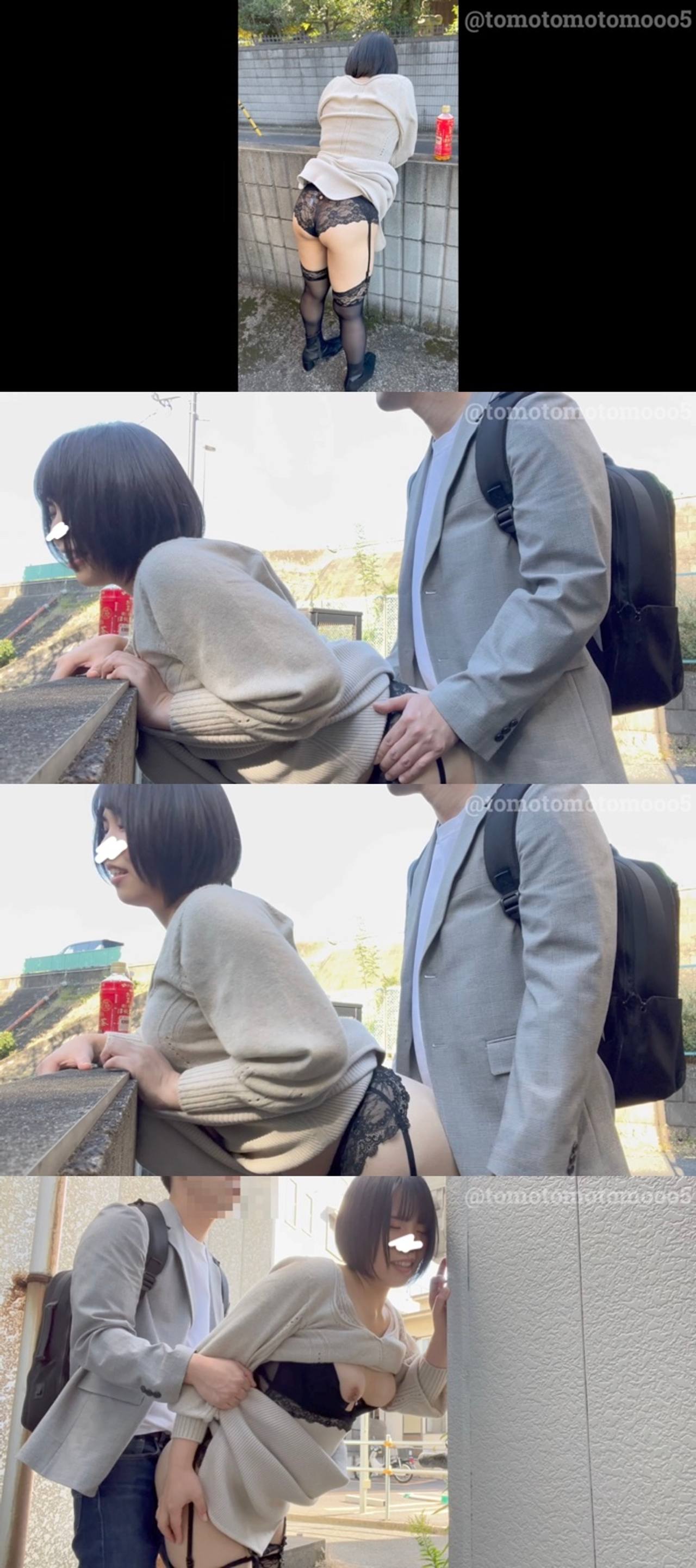 【青姦・野外露出】露出狂人妻が住宅街でいきなり脱ぎだしてそのまま立ちバック生中出し gallery photo 3