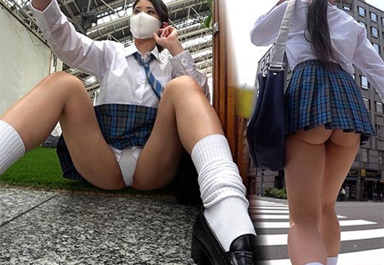 【顔出し】激ミニ青チェのデカ尻美形ギャル♪Tバック鬼食い込み＆限界ギリギリのド変態超接写アングルに理性崩壊!! gallery photo 5