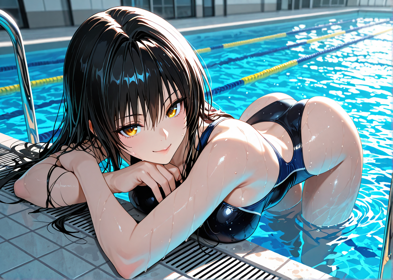 【大人気アニメ】競泳水着美女の挑発視線、屋内プールで繰り広げられる【417P】 gallery photo 1