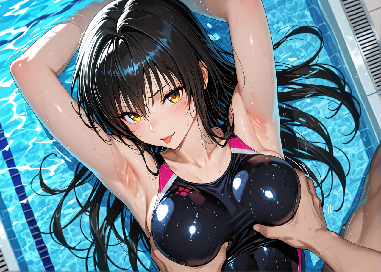 【大人気アニメ】競泳水着美女の挑発視線、屋内プールで繰り広げられる【417P】 gallery photo 3