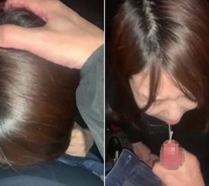 カラオケでフェラぶっかけする素人カップル