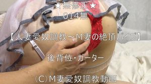 ★無修正★014無【人妻愛奴調教~M妻の絶頂バイブ】後背位・ガーター(C)M妻愛奴調教動画