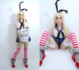 島風コスプレイヤーが写真撮影中にマジ逝きオナニー!