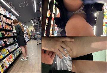 【逆さ&チカン】ギャルのエロいパンティをじっくり撮影&密室で何度もモミモミ
