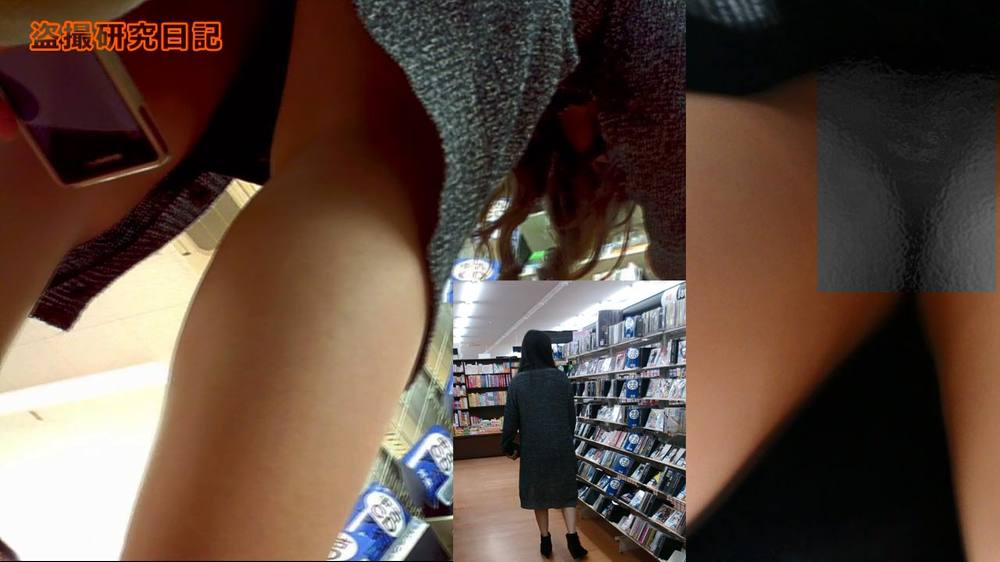 【逆さ撮り・パンチラ】 スマホと小型カメラでスカート内を盗み撮り（レンタル店・コンビニ・スーパー）
