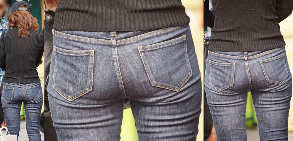 奥様はジーンズ美尻にヒップラインをクッキリと浮かび上がらせる!!