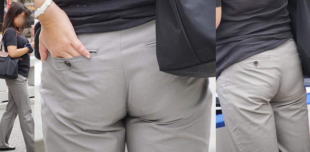 ママさんはパンツ美巨尻に喰い込んだパンティーのラインをクッキリと浮かび上がらせる!!