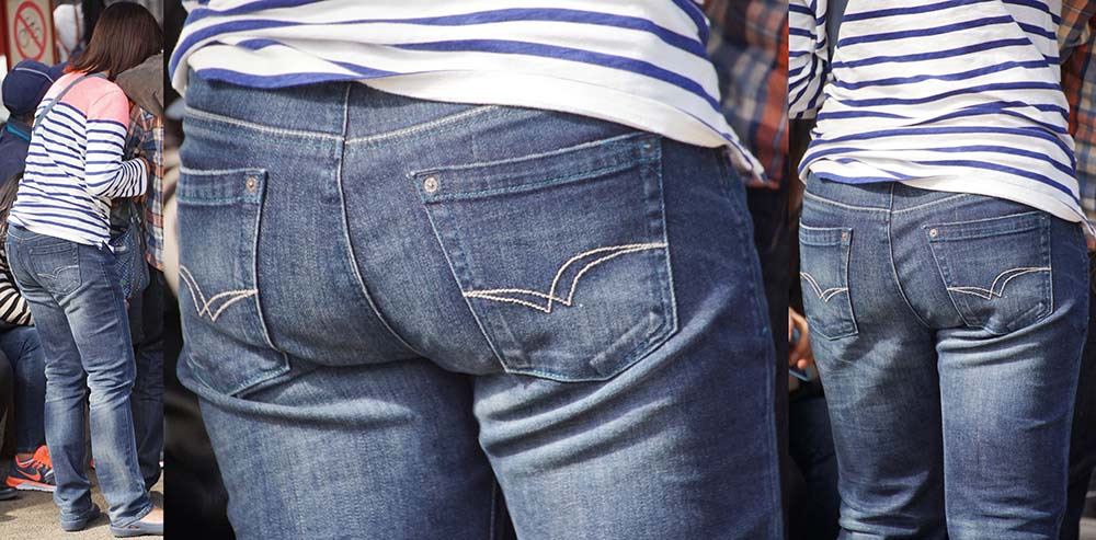 ママさんは補正したジーンズ美尻にヒップラインをクッキリと浮かび上がらせる!!