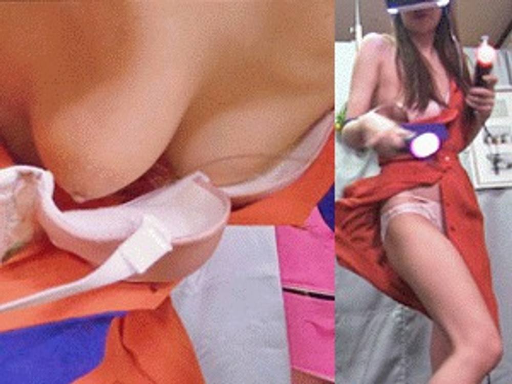 VRしている無防備状態の娘の胸ちらパンチラ　梨央ちゃん　前編　お乳を揺らしまくる！　レビュー特典あり