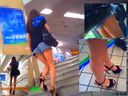 Lock on to a college girl in shorts with raw legs beautiful legs at the station and chase and observe close-up