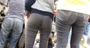 Beautiful wives who show off their panty lines firmly on well-shaped round beauty big buttocks ...