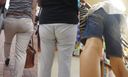 Beautiful wives who wrap their big buttocks in a long girdle and eat panties into the big ass ...