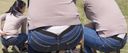 A tall and beautiful young mom lets me peek out of her lace-trimmed pure white panties from the waist of her jeans! !!