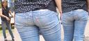A healthy and cute young mom is sweaty and her beautiful ass jeans are devoured and sticky! !!