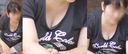 A gentle young mom with a plump whip lets you peek out the cleavage of her round beauty big breasts from the chest of her T-shirt! !!