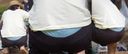 A cute young mom lets me peek at the steamy shiny light blue panties from the waist of my pants! !!
