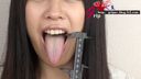 Moe Kurashina's long tongue over 60mm close-up & oral fist challenge