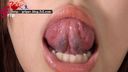 [Tongue fetish] Super close-up of the 62mm long tongue of the irises Rui & finger dripping saliva
