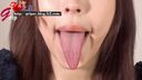 [Tongue fetish] Super close-up of the 62mm long tongue of the irises Rui & finger dripping saliva