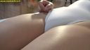 Competitive swimsuit Moriman! Slim married woman in white competitive swimsuit plump hips! [Full HD]