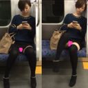 ☆ Panchira on the train ☆ Bob beauty with long legs!