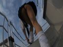 Super Miniskirt Schoolgirl Staircase **Panchira Image 9