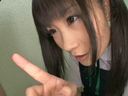[With 2 scenes] Twin tailed baby face amateur uniform girl studies ♪ erect