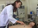 Semen is squeezed out by a naughty female doctor during a physical examination!