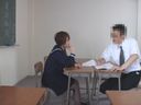 【**】Waisetsu career guidance is provided in the classroom after school. Schoolgirl acme continuously on desk!