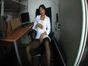 Masturbation of a mature woman in a miniskirt suit taken with a fixed-point camera