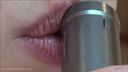 [Fetish: Super close-up video of mouth, lips, tongue, saliva, velo, brim] What is a with a camera? (Photographed from outside)