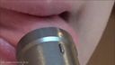 [Fetish: Super close-up video of mouth, lips, tongue, saliva, velo, brim] What is a with a camera? (Photographed from outside)