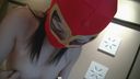 21-year-old beautiful office worker Gonzo with red mask