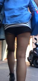 【Taiwan】Three glossy ultra-short butt fetish beautiful leg pin heels older sister!