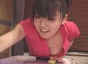 The air hockey breast flicker while shaking big breasts is too erotic! ④