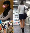 Pink pants video of long black hair female college student!!! ☆
