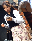 A cute girl in a floral skirt in Tokyo!