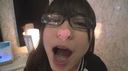 [Personal shooting] Super large amount of mouth shooting ★ with glasses × Intelligent and elegant young lady college ○ student 22 years old [Completely uncut]