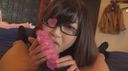 [Personal shooting] Shooting a large amount in the mouth with a × glasses! 20-year-old college student who appeared secretly to her boyfriend [uncut unedited]