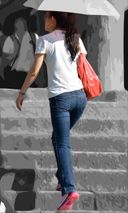 vol247 - Attractive tightness of tight denim pants