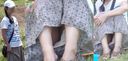 Mikata Mama lets me peek at the cute steamy polka dot panties behind the long skirt! !!