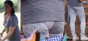 Mom scratches sweat on her tearful pants and makes the panty line stand out clearly! !!