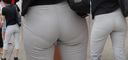 The wife clearly highlights the short girdle line on the beautiful buttocks of bread buns! !!