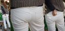 The wife clearly highlights the hip line on the beautiful buttocks of the pants! !!