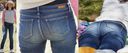 妻子著迷於她的牛仔褲在她美麗的臀部上粘著汗水，露出她的臀部線條！ ！！