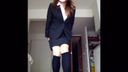 Recruit suit cross-dressing masturbation (lining bukkake)