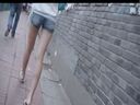 City Shooting Beauty 016 "Raw Feet (Natust?) Denim Shorts"