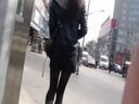 【数量限定】街撮り美女051「黒ホットパンツ・黒スト」
