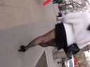 【数量限定】街撮り美女064「黒スカート網柄タイツ」