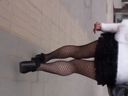 【数量限定】街撮り美女064「黒スカート網柄タイツ」